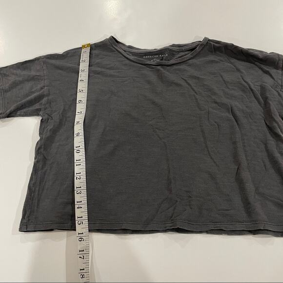 American Eagle Gray Short Sleeve Cropped Tee Shirt Size XS - Picture 6 of 6